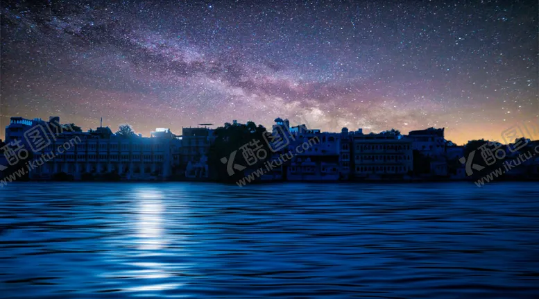 编号：41783607121450237418【酷图网】源文件下载-星空下的海边城市