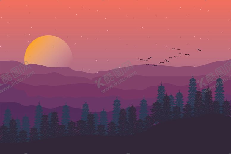 编号：53963909300353124576【酷图网】源文件下载-自然风光插画