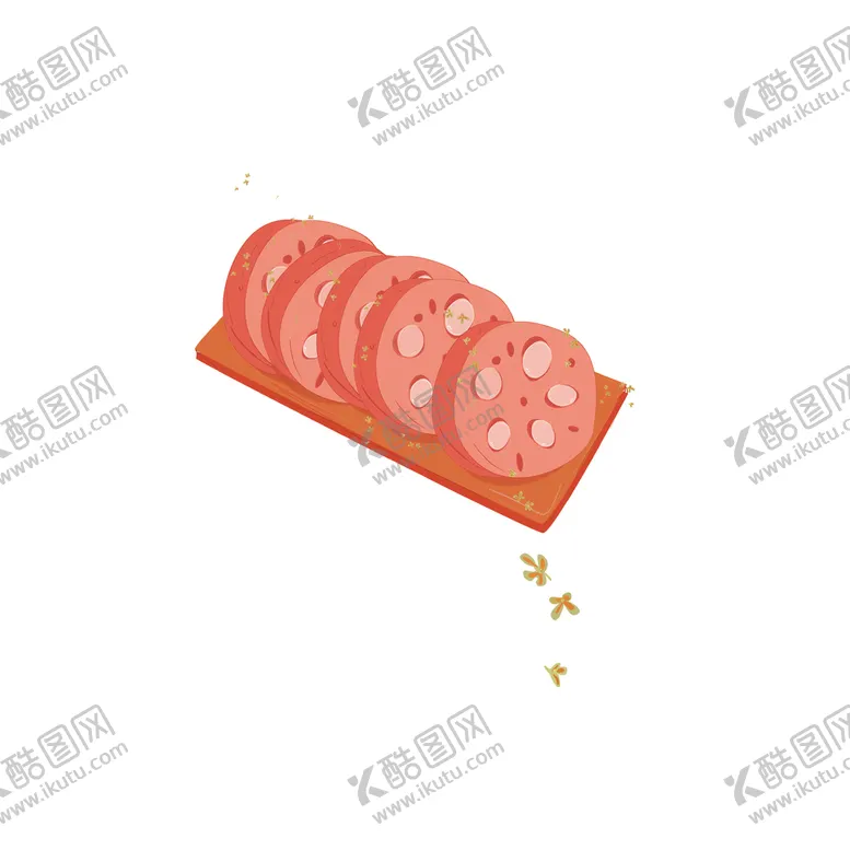 编号：98673204200034589633【酷图网】源文件下载-桂花甜藕亚洲美食手绘