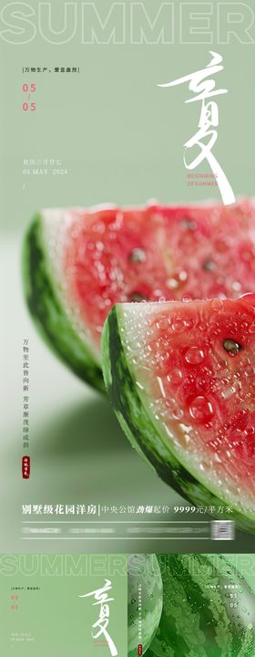 立夏节气海报地产西瓜二十四