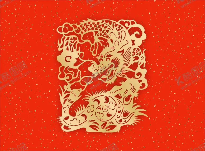 编号：68281601260543271843【酷图网】源文件下载-龙剪纸
