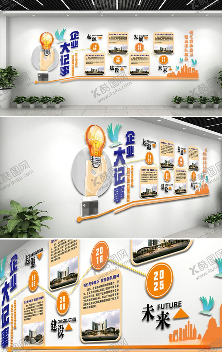 编号：90095810192144014127【酷图网】源文件下载-现代大气企业大事记文化墙