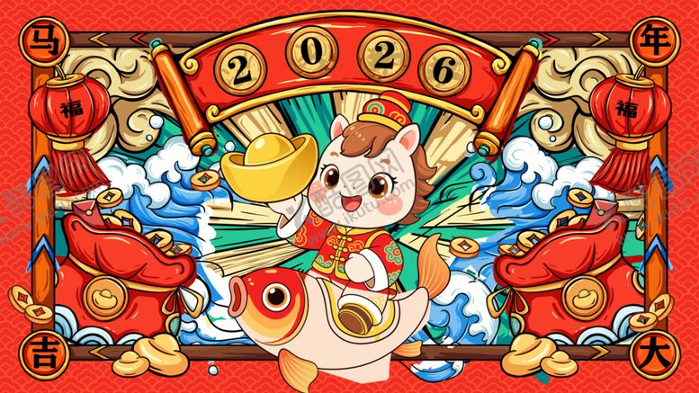 编号：95553204020511569989【酷图网】源文件下载-2026国潮马