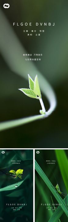 立春春分惊蛰清明立夏微信海报