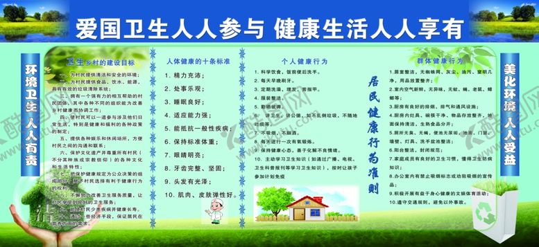 编号：20403712210650306161【酷图网】源文件下载-爱国卫生展板