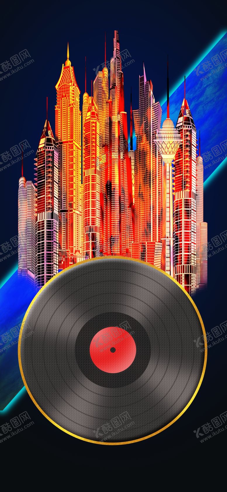 编号：41938911010237116058【酷图网】源文件下载-城市背景玄关画