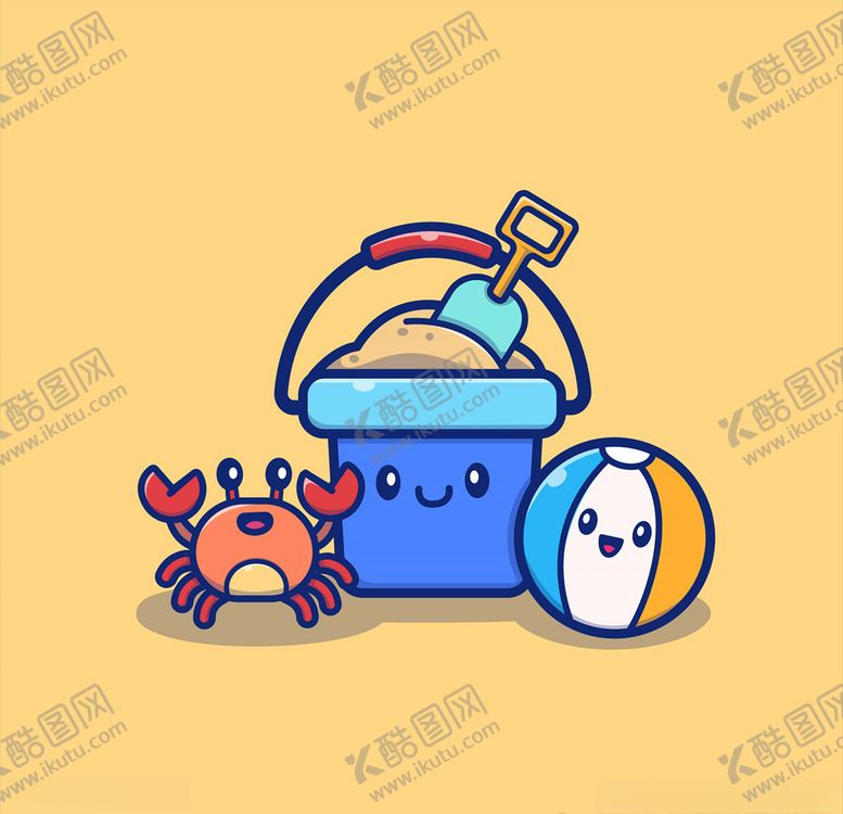 编号：68400105092143041988【酷图网】源文件下载-卡通沙滩