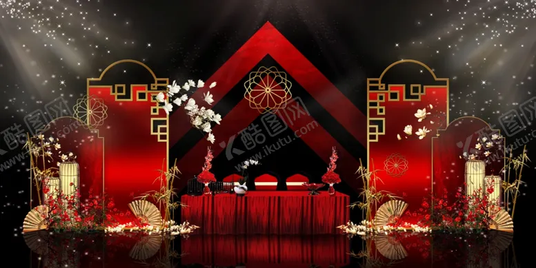 编号：62174903160557149582【酷图网】源文件下载-红色古风婚礼