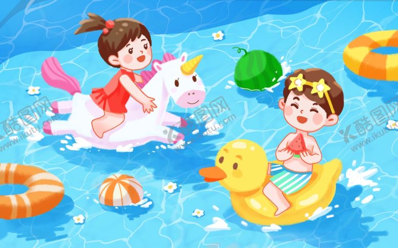 编号：87512902141244423414【酷图网】源文件下载-游泳插画