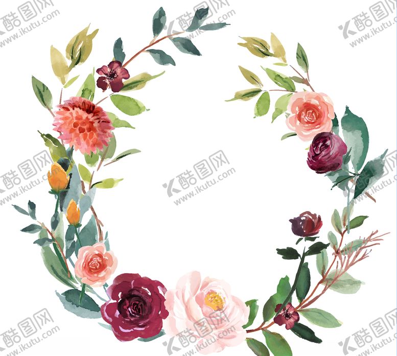 编号：72080407090254501737【酷图网】源文件下载-植物花环图案设计