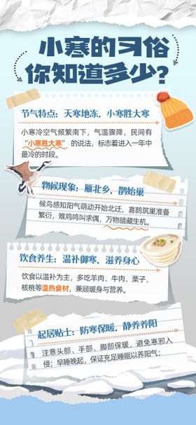 小寒节气科普海报