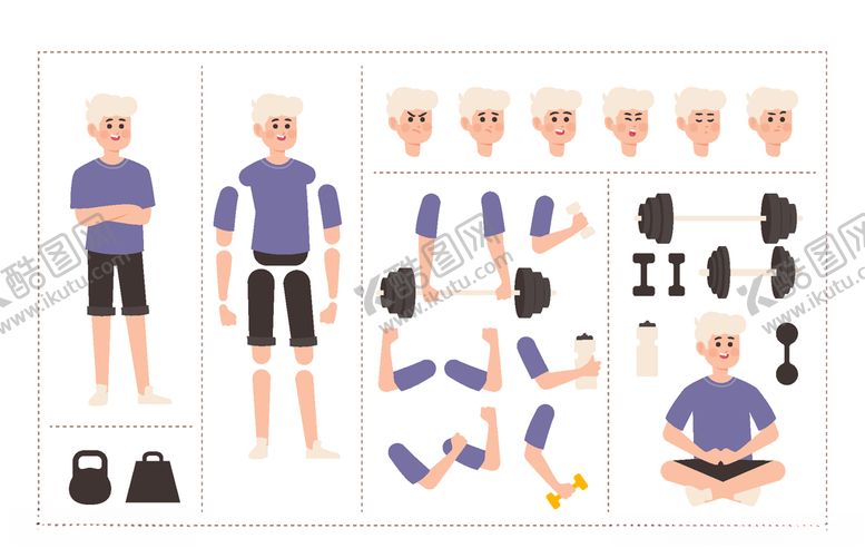 编号：84791110020012262820【酷图网】源文件下载-人物动作拆分