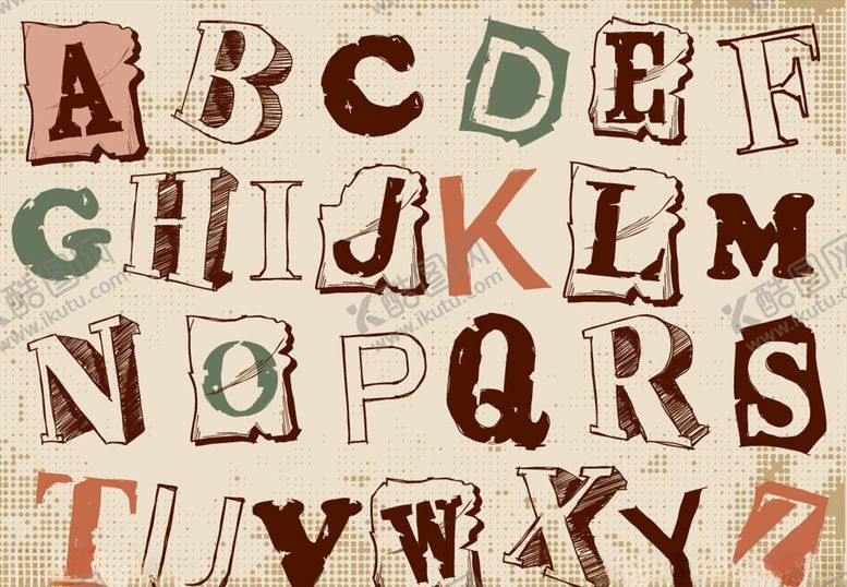 编号：81868010020203132117【酷图网】源文件下载-卡通字母