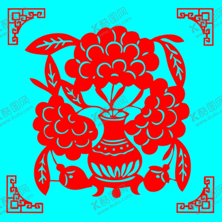 编号：80756202141519553095【酷图网】源文件下载-花瓶剪纸