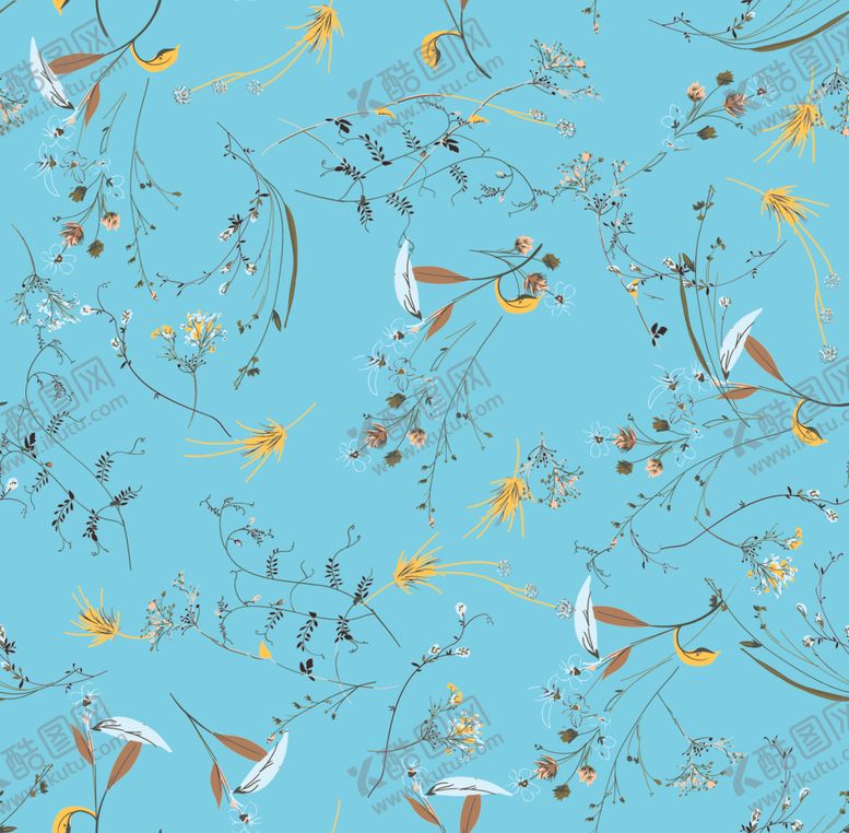 编号：25160209262246192081【酷图网】源文件下载-小碎花大牌数码印花花卉