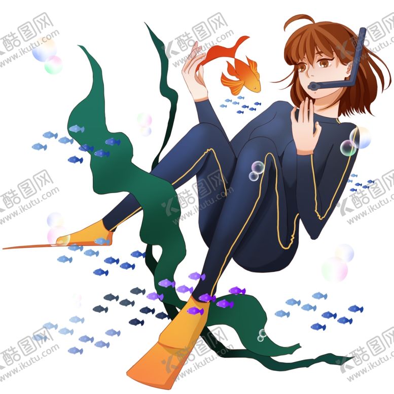 编号：36029210090723322325【酷图网】源文件下载-潜水员