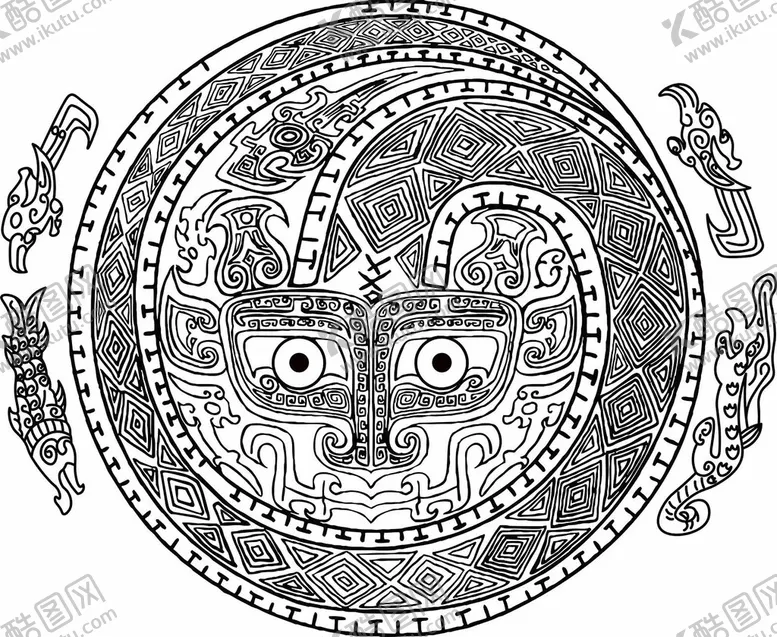 编号：25802701300854411445【酷图网】源文件下载-古代鱼龙纹