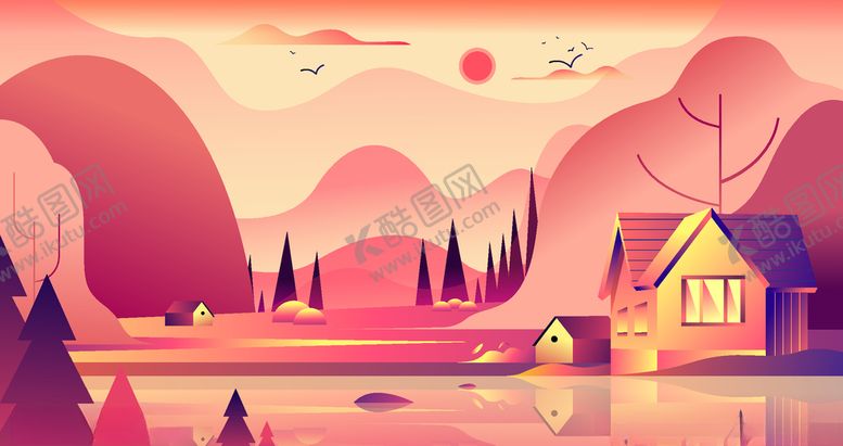 编号：22282910030037322321【酷图网】源文件下载-秋季简平画插画