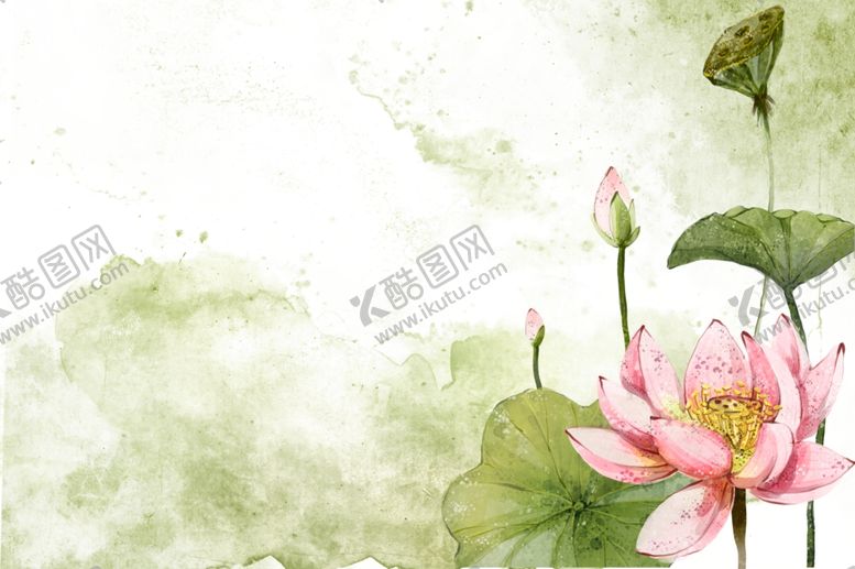 编号：77528907020842504075【酷图网】源文件下载-水墨荷花