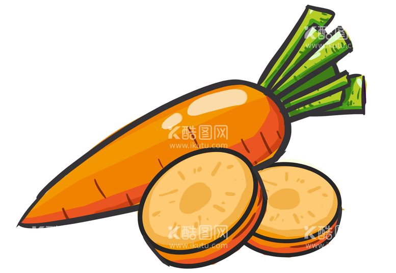 编号：39076110081015099084【酷图网】源文件下载-手绘卡通胡萝卜食材