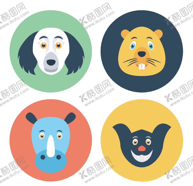 编号：81340209171534245063【酷图网】源文件下载-卡通动物图标