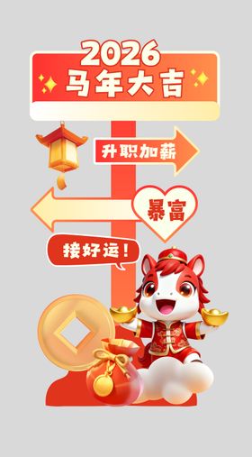 2026马年元旦新年开门红立牌KT板