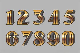 金色立体数字