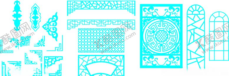 编号：87156209250518014512【酷图网】源文件下载-花格窗花镂空花纹屏风