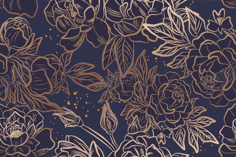 编号：67109511020947054496【酷图网】源文件下载-金色花卉图案