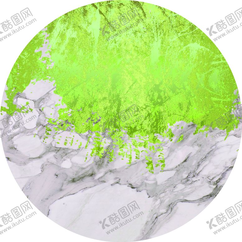 编号：50134010231658407698【酷图网】源文件下载-水墨绿色时尚圆形挂画装饰画