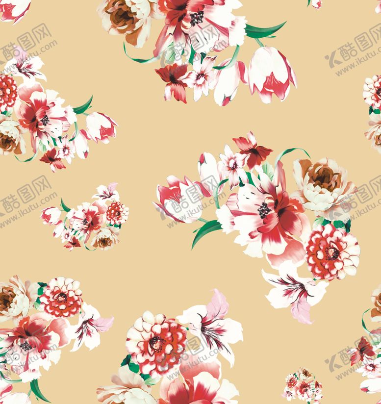 编号：96690704041502205257【酷图网】源文件下载-水彩花小碎花手绘花大花大牌