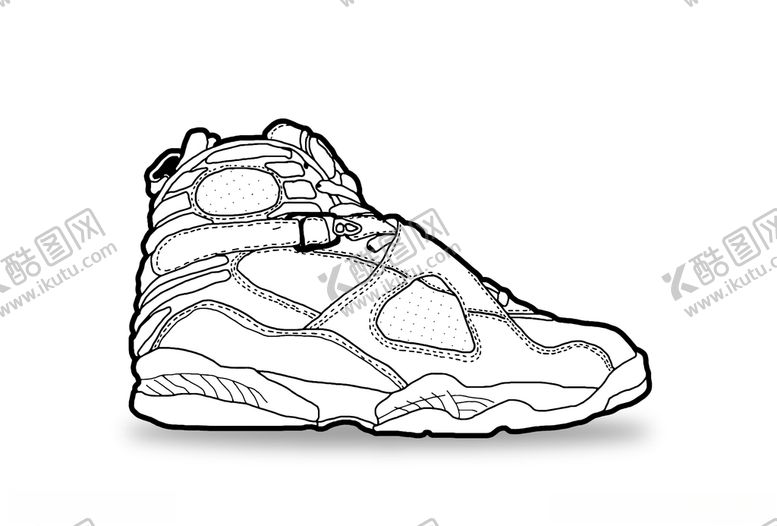 编号：87036610131919287305【酷图网】源文件下载-黑白手绘耐克鞋子