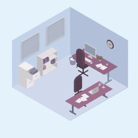 高端商务办公扁平化矢量插画