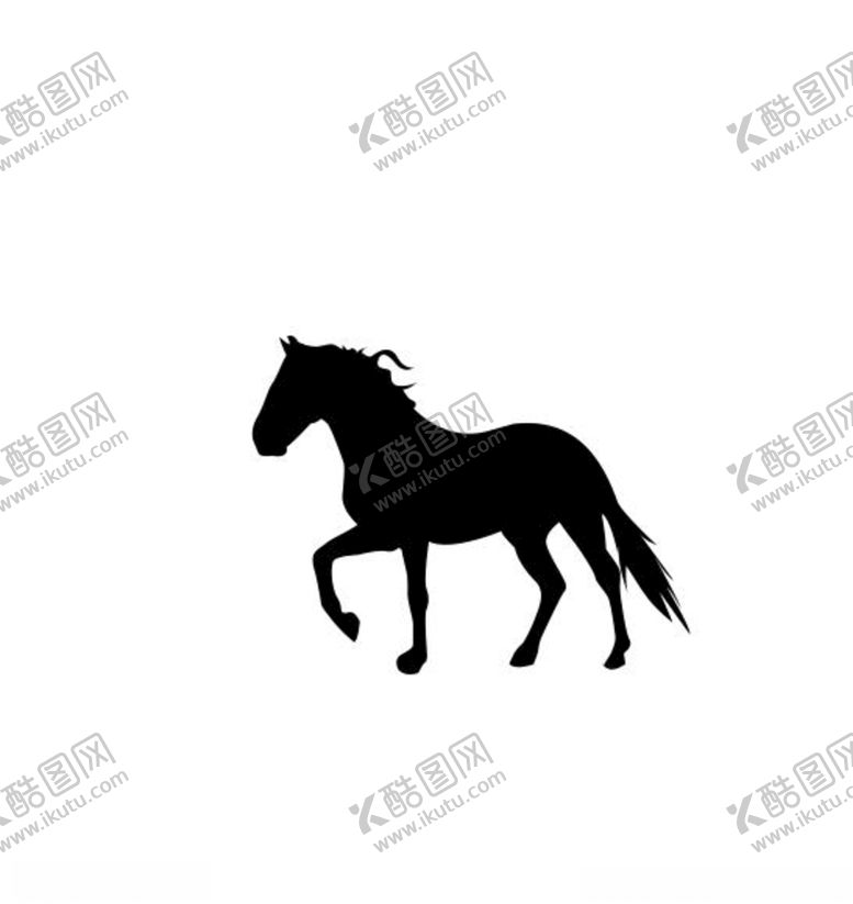 编号：73613405120212552200【酷图网】源文件下载-马剪影矢量图