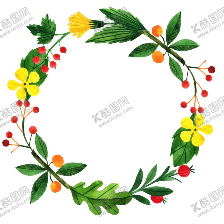 编号：56616510090406595178【酷图网】源文件下载-手绘花环边框