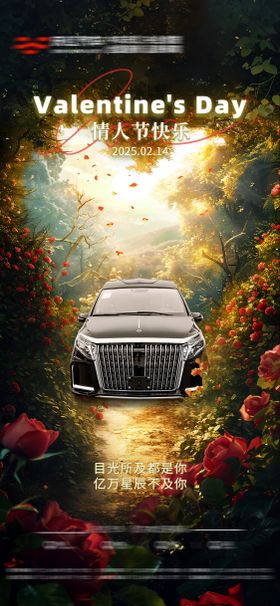 情人节汽车海报