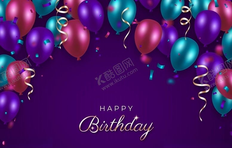 编号：27844307040852223927【酷图网】源文件下载-生日背景节日气球