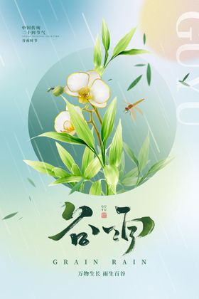 谷雨水24节气节气节日海报节气海报