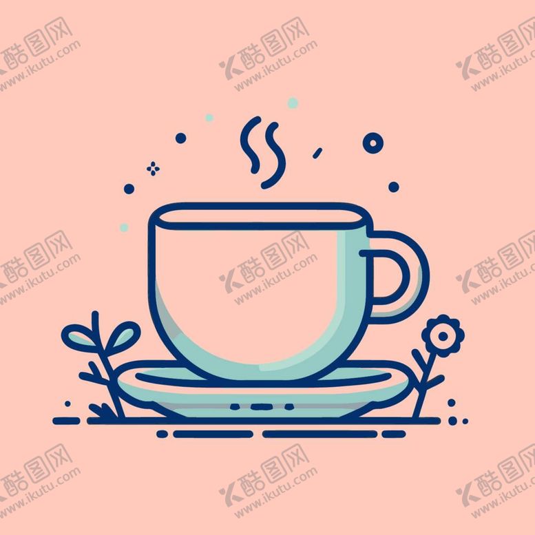 编号：74138612040210235617【酷图网】源文件下载-咖啡杯简约扁平设计