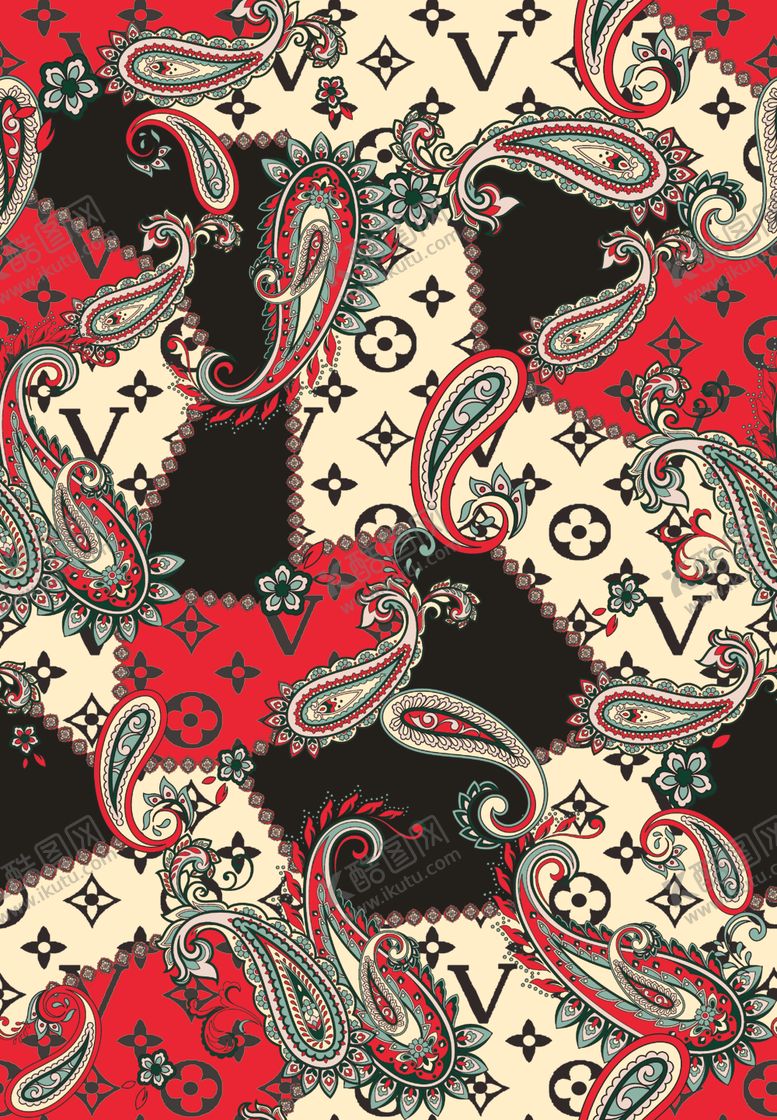 编号：11934109180318251297【酷图网】源文件下载-lv腰果大牌花型