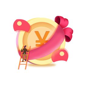 红包金币插画卡通背景素材