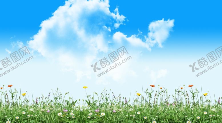 编号：77138209211550065287【酷图网】源文件下载-蓝天白云草地