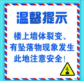 温馨提示海报墙体裂变注意安全信封注意坠落物
