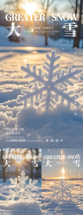 大雪冬至雪花海报