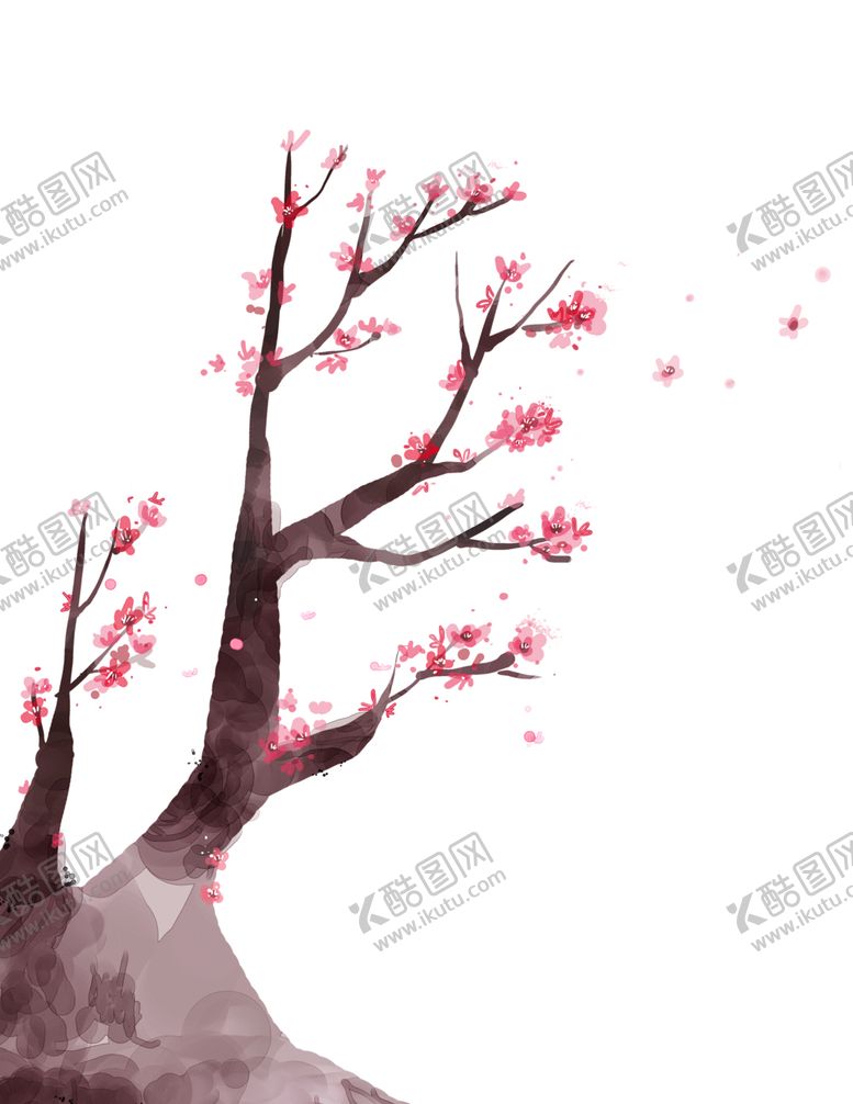 编号：64831402080731376202【酷图网】源文件下载-唯美古风水彩花朵png