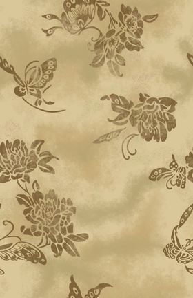 复古花卉蝴蝶图案布料