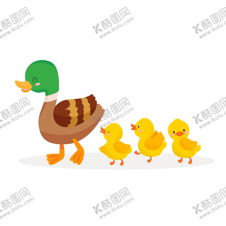 编号：58077010232219404168【酷图网】源文件下载-鸭妈妈带小鸭子