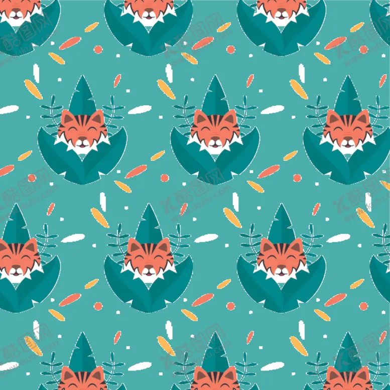 编号：79566509092036327203【酷图网】源文件下载-卡通老虎花纹