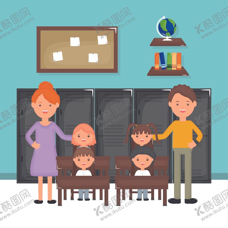 编号：40231210171913575331【酷图网】源文件下载-学生学校生活场景插画