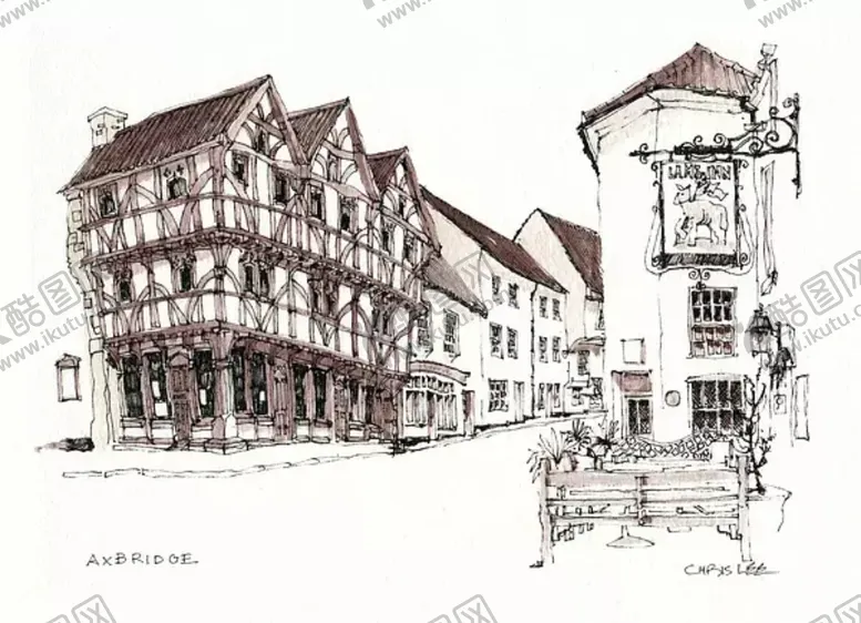 编号：76040907030848233732【酷图网】源文件下载-水彩建筑插画